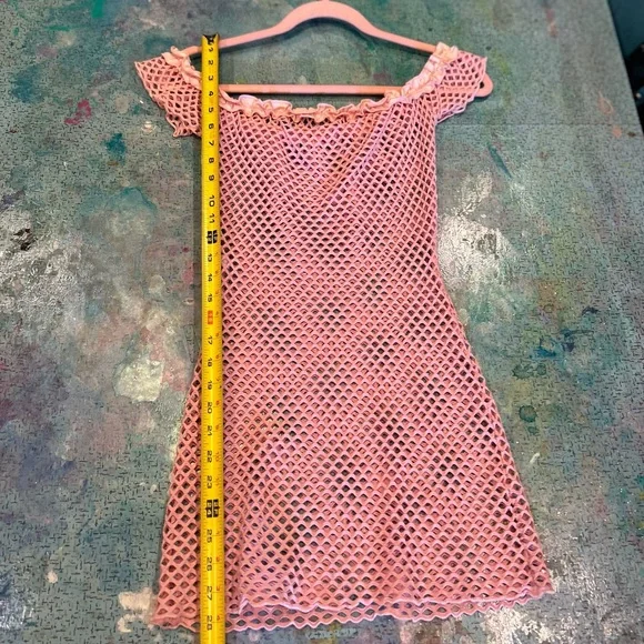 Pink Netted Rave Dress - Picture 7 of 7